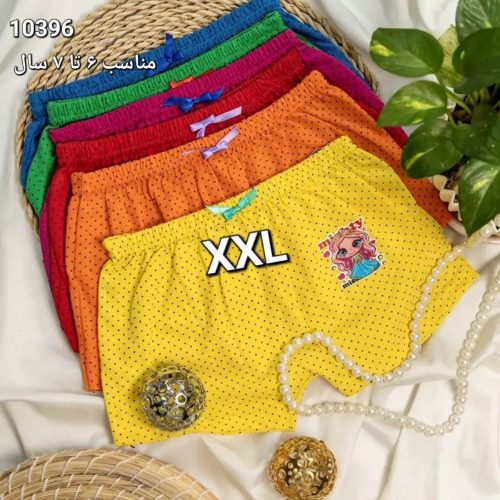 فروش عمده شورت پادار دخترانه نخی خالدار اعلا کد 132211