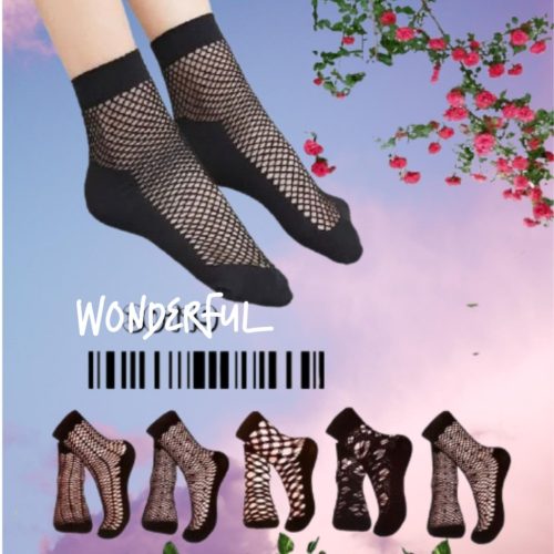 فروش عمده جوراب مچی توری زنبوری دو ربع کد 133052