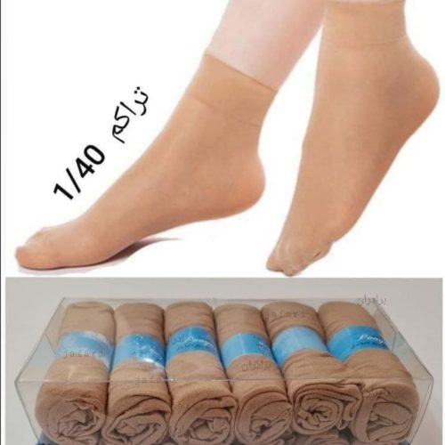 جوراب شیشه‌ای کفه دار کد 132870 - خرید جوراب زنانه عمده