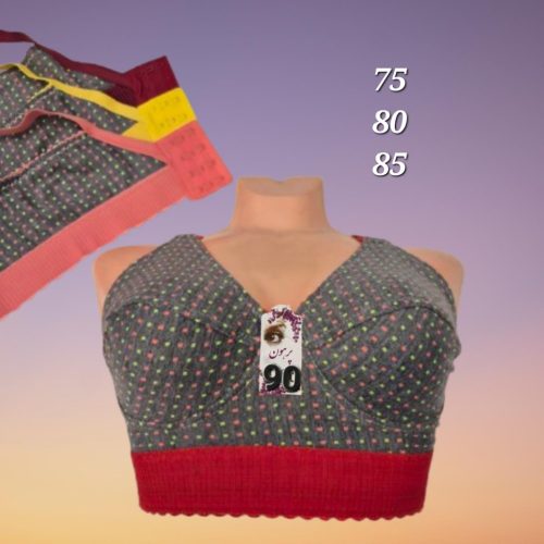 سوتین کش پهن خال خالی ملانژ کد 133736 - خرید سوتین زنانه عمده