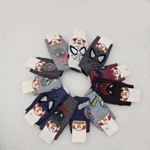 جوراب نخی نیم ساق پسرانه  b 30113 کد 136326 - خرید جوراب پسرانه عمده