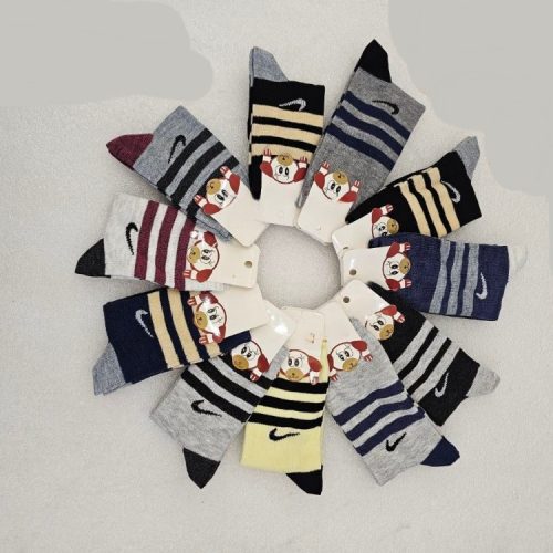 جوراب نخی نیم ساق پسرانه  a 30113 کد 136327 - خرید جوراب پسرانه عمده