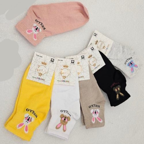 جوراب زنانه نخی کش انگلیسی فانتزی 30116 کد 136636 - خرید جوراب زنانه عمده