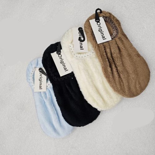 جوراب پاپوش حوله ای گلدوزی کد 137193 - خرید جوراب زنانه عمده