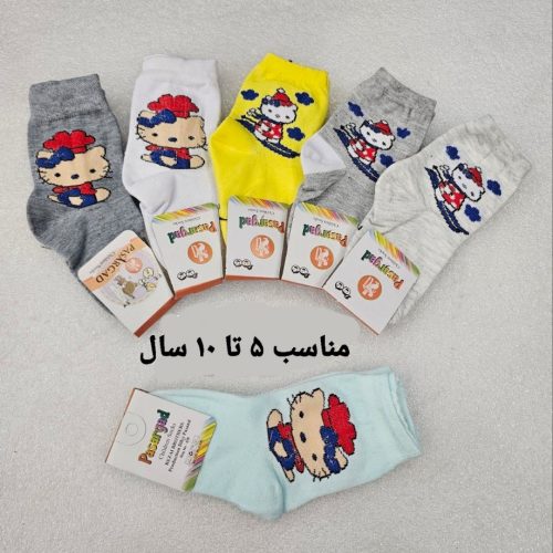 جوراب نخی نیم ساق دخترانه کد 137279 - خرید جوراب دخترانه عمده