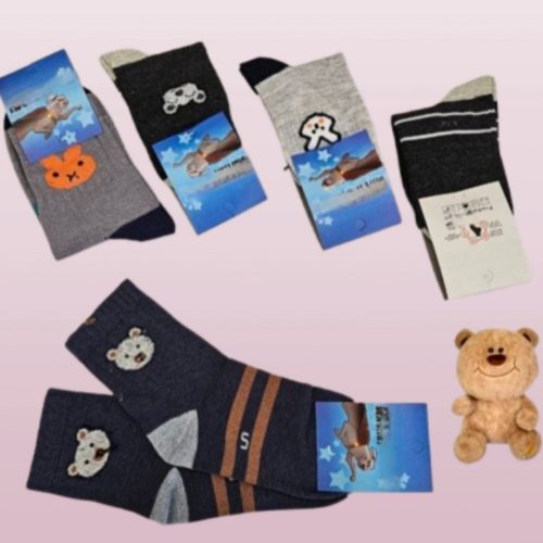 جوراب نخی نیم ساق دخترانه  کد 139642 - خرید جوراب دخترانه عمده