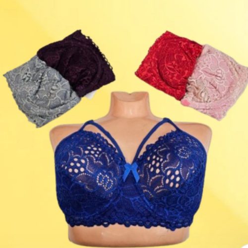 سوتین دانتل فنردار  کد 140085 - خرید سوتین زنانه عمده