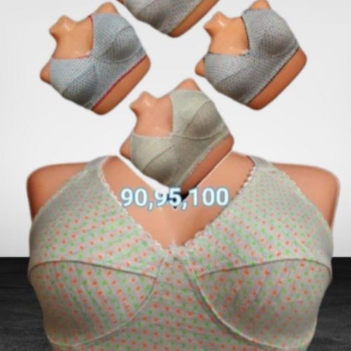 سوتین نخی ملانژ  رستمی دولایه   کد 140090 - خرید سوتین زنانه عمده