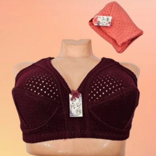 سوتین تمام نخی طرح دار کد 140153 - خرید سوتین زنانه عمده