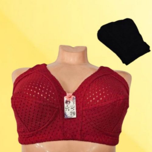 سوتین تمام نخی طرح دار کد 140154 - خرید سوتین زنانه عمده