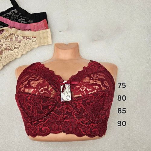 سوتین دانتل دور بسته زیرنخی کد 140445 - خرید سوتین زنانه عمده