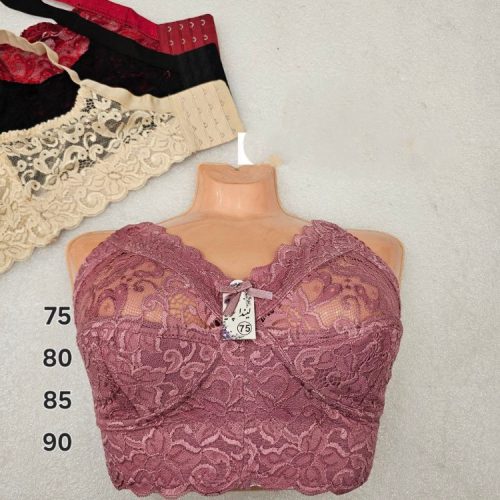 سوتین دانتل دور بسته زیرنخی کد 140446 - خرید سوتین زنانه عمده