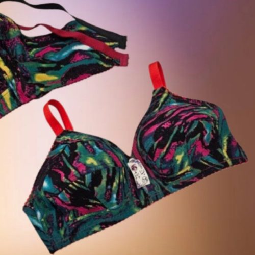 سوتین یاردی طرح دار زیرنخ کد 140454 - خرید سوتین زنانه عمده