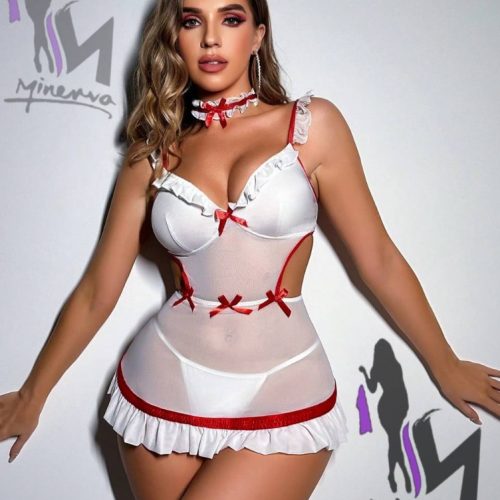 کاستوم پرستاری سه تیکه کد 139117 - خرید لباس خواب زنانه عمده