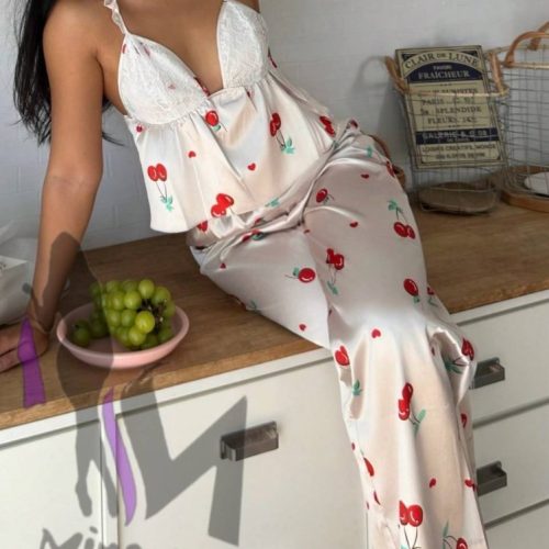 ست گیلاس بانو کد 139289 - خرید لباس خواب زنانه عمده