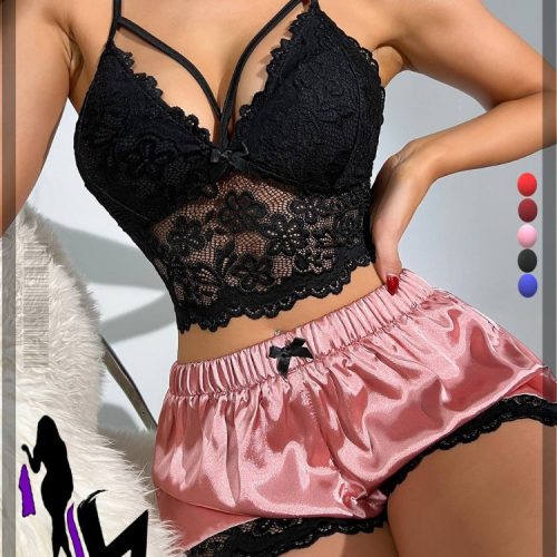 لباس خواب نیم تنه و شلورک کد 139354 - خرید لباس خواب زنانه عمده