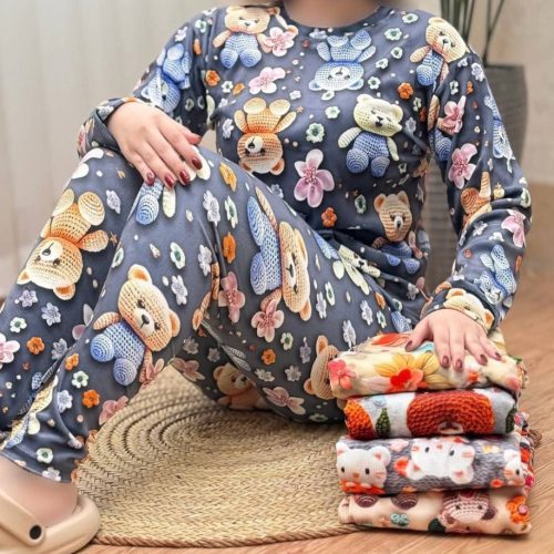 فروش عمده بلوز شلوارمخمل ۵بعدی کد 132532