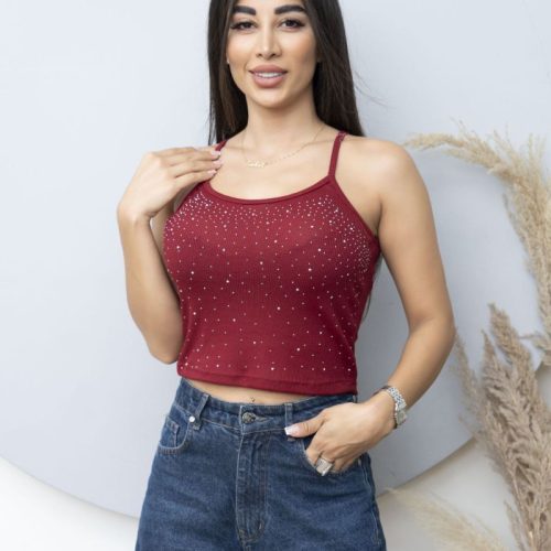 تاپ بندی نگین دار کد 136767 - خرید تاپ و تیشرت زنانه عمده