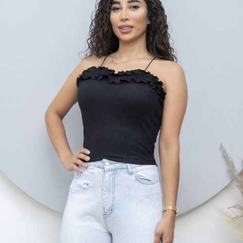 تاپ بند ماکارون چین دار کد 136770 - خرید تاپ و تیشرت زنانه عمده