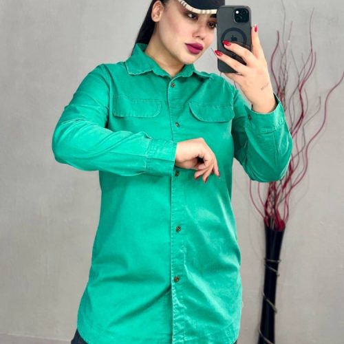 خرید عمده مانتو جلو دگمه دو جیب نما - مانتو زنانه عمده