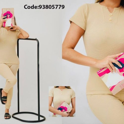 خرید عمده تیشرت جلو دکمه وشلوار زنانه