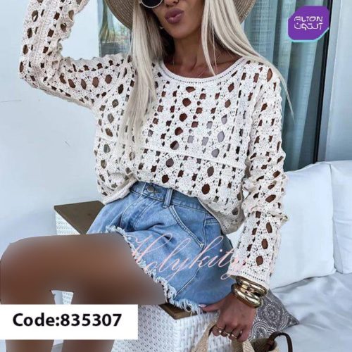 خرید عمده شومیز قلاب بافی