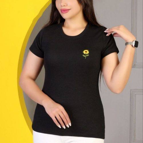 خرید عمده تیشرت گلدوزی گل زنانه