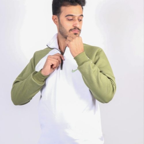 خرید عمده سویشرت یقه دار نیم زیپ مردانه
