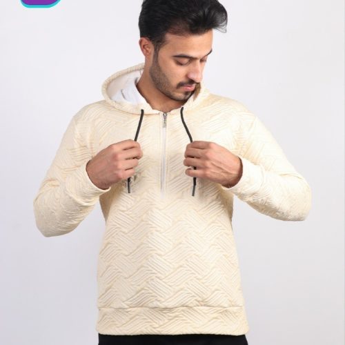 خرید عمده هودی نیم زیب مورب مردانه