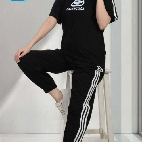 خرید عمده ست تيشرت گتر ۳خط رنگی bb - ست تیشرت شلوار زنانه عمده