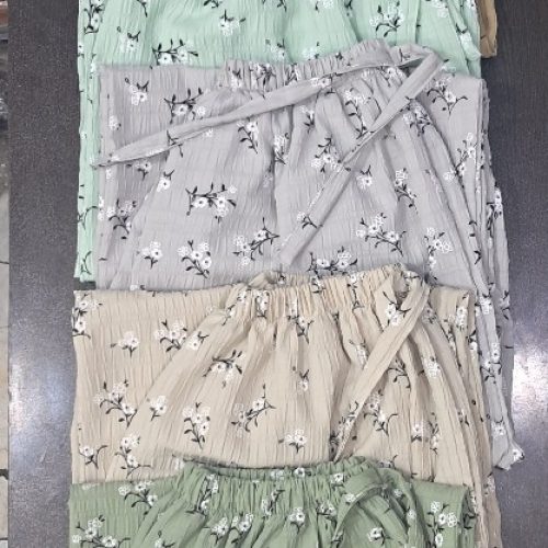 خرید عمده شلوار گل گچی کمر ساده - شلوار و ساپورت زنانه عمده
