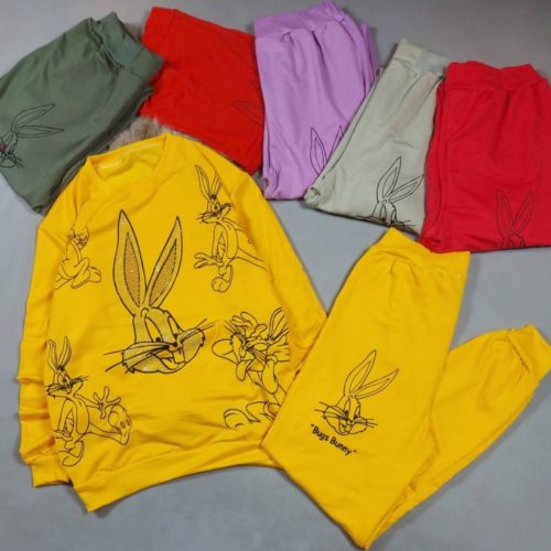 ست اسپورت خرگوش کد 134524 - خرید ست تیشرت شلوار زنانه عمده