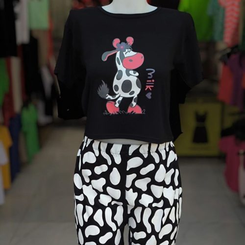 ست‌کراپ شورتک کد 134531 - خرید ست تیشرت شلوار زنانه عمده