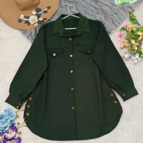 مانتو دکمه دار قاپ کد 134737 - خرید تونیک زنانه عمده