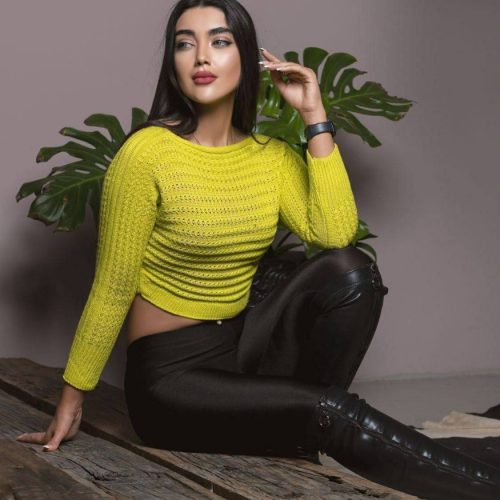 کراپ بافت فندقی کد 136083 - خرید تاپ و تیشرت زنانه عمده