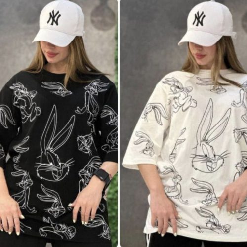 تیشرت چاپ دار کد 137168 - خرید تاپ و تیشرت زنانه عمده