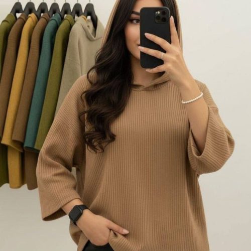 هودی کبریتی لش کد 137347 - خرید تاپ و تیشرت زنانه عمده