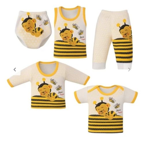 ست ۵تیکه لباس نوزادی در طرح های مختلف نرم ولطیف وضدحساسیت اسپرت پسرانه ودخترانه کد 139221 - خرید ست بلوز شلوار دخترانه عمده