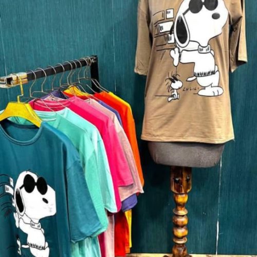 تیشرت لانگ چاپ فانتزی کد 133621 - خرید تاپ و تیشرت زنانه عمده