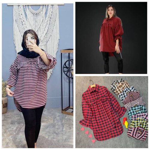 تونیک چهارخونه کد 133816 - خرید تونیک زنانه عمده