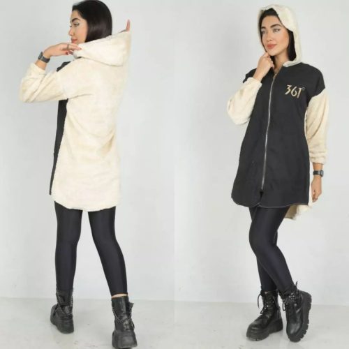 پشت و آستین تدی 361 کد 137300 - خرید کاپشن و هودی زنانه عمده