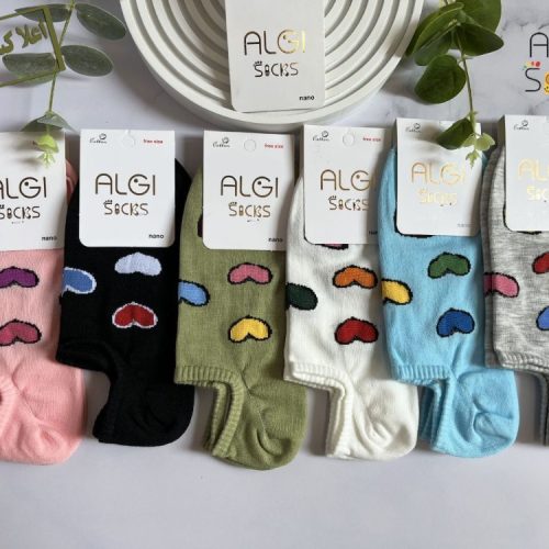 زیر قوزکی اصل زنانه،مناسب فصل جدید،طرح قلب رنگی فروش عمده پوشاک