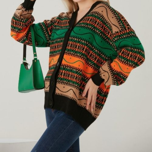 ژاکت بافت ترک کد 135717 - خرید کاپشن و هودی زنانه عمده