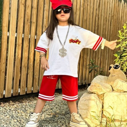 فروش عمده ست تیشرت شلوارک پسرانه snoopy - ست تیشرت شلوارک پسرانه عمده