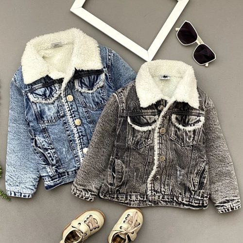 فروش عمده کت جین خز دار اسپرت پسرانه دخترانه کد 132349