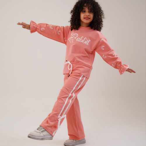 ست بلوز شلوار دخترانه طرح rabbit کد 134256 - خرید ست بلوز شلوار دخترانه عمده