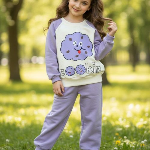 ست بلوز شلوار اسپرت دخترانه cookie کد 134414 - خرید ست بلوز شلوار دخترانه عمده