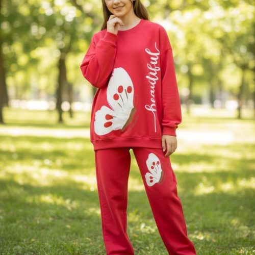 ست بلوز شلوار دخترانه پروانه کد 135334 - خرید ست بلوز شلوار دخترانه عمده