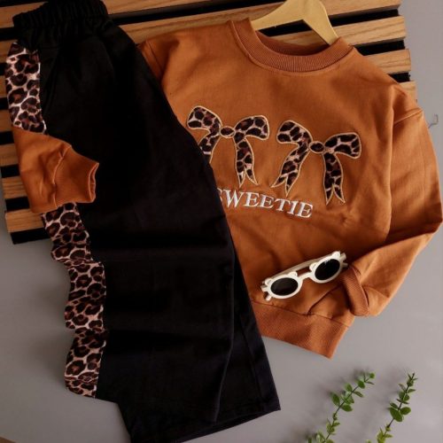 ست بلوز شلوار دخترانه پاپیون کد 135382 - خرید ست بلوز شلوار دخترانه عمده