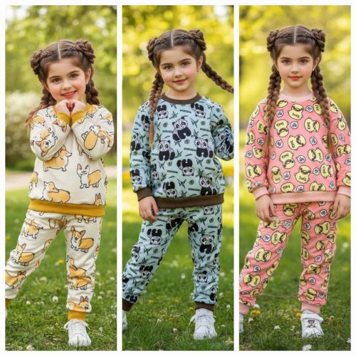 ست بلوز شلوار دخترانه پسرانه مخمل کد 136819 - خرید ست بلوز شلوار پسرانه عمده